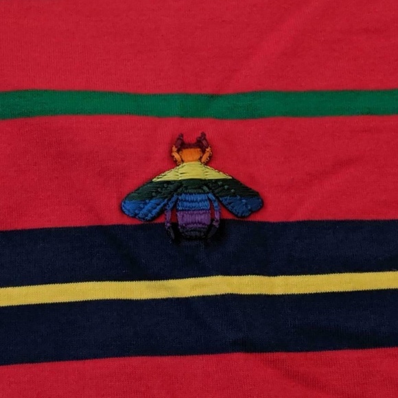 Men's Gucci Rubby Striped Long Sleeve Polo Shirt - Picture 2 of 3